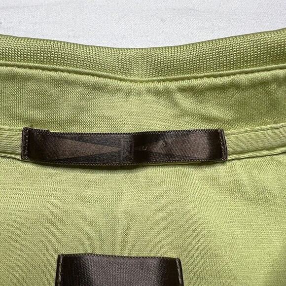 Tiger Woods Nike Polo Shirt Green Textured Stripes Men's Medium Golf Casual - Picture 10 of 12